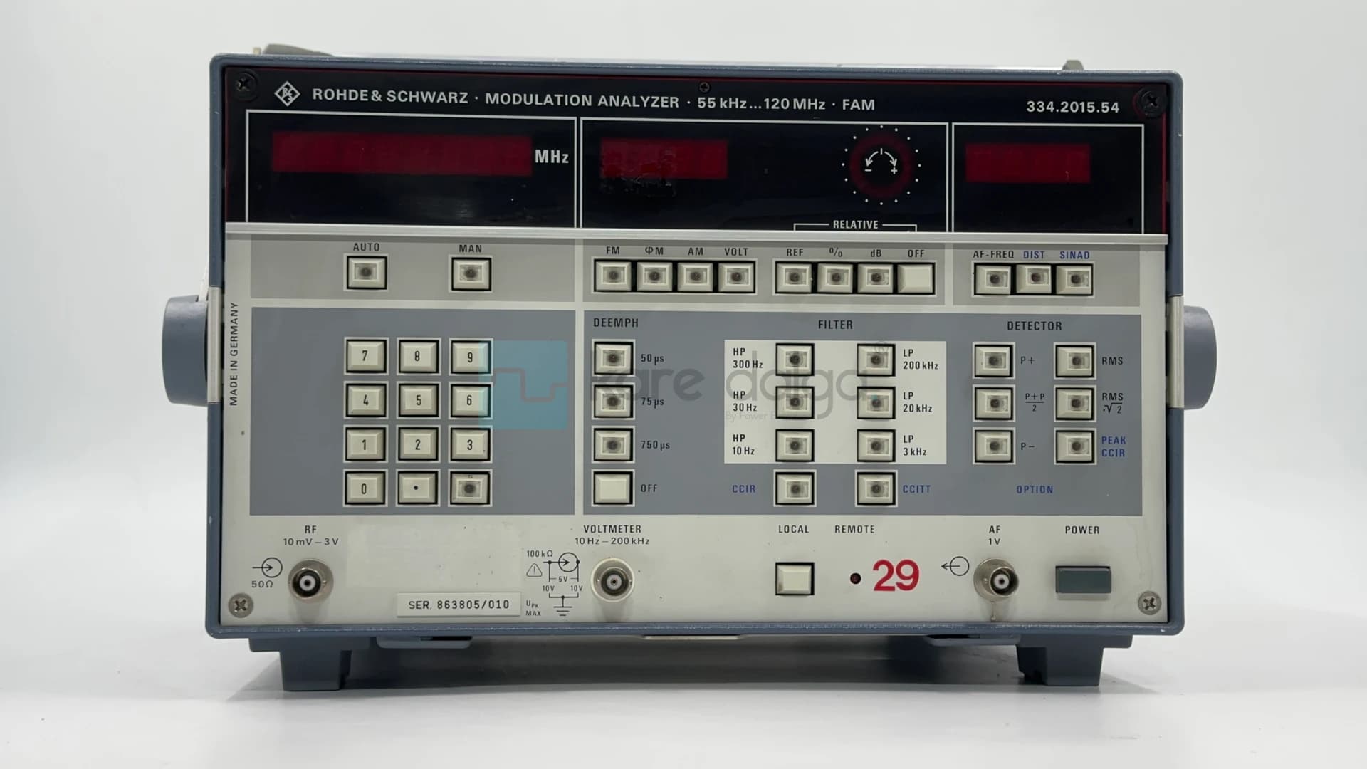 Rohde & Schwarz 334.2015.54 55khz - 120 Mhz Modülasyon Analizörü - Görsel 1